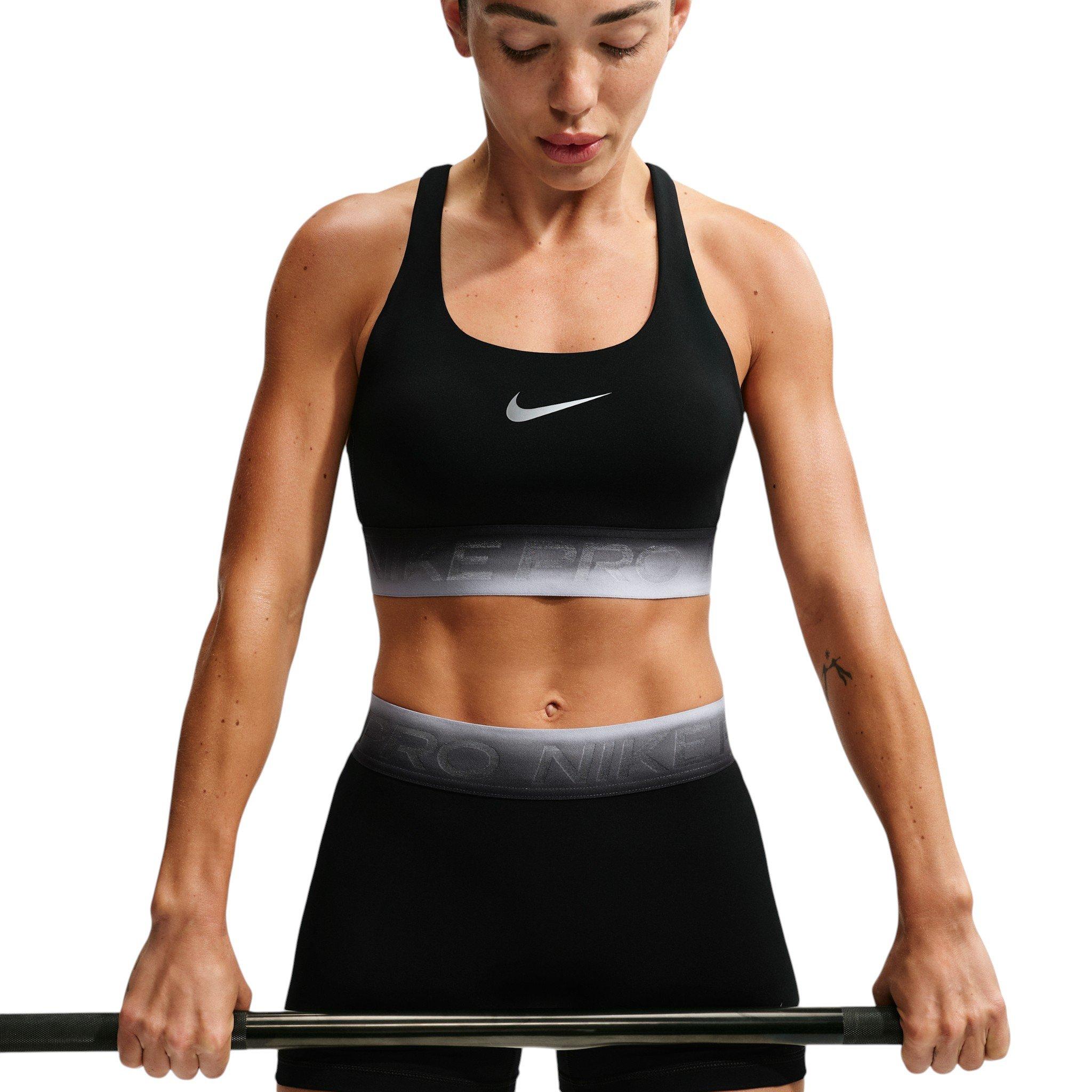 Nike Women's Pro Lt Support Non-Padded Gradient Sports Bra - Black/Grey - BLACK/GREY